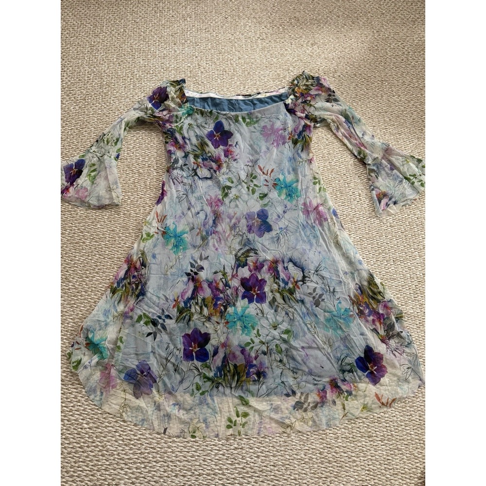 Midi Mesh Lined Bell Sleeve Festival Dress. Fairy Whimsical Off Shoulder Large